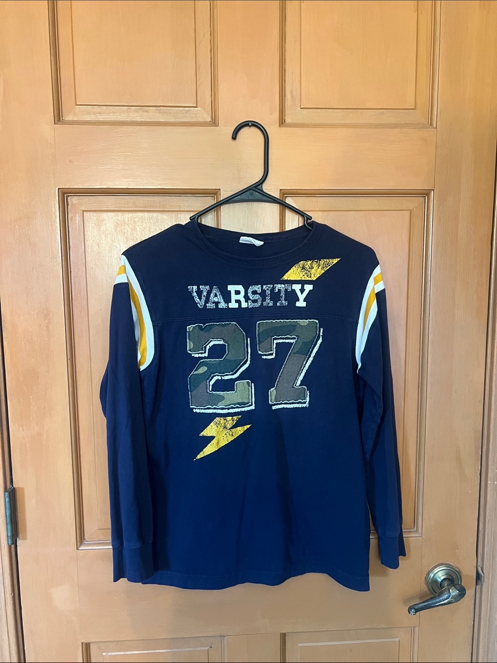 Crazy 8 Navy Long-Sleeve Tee with Yellow Accents
